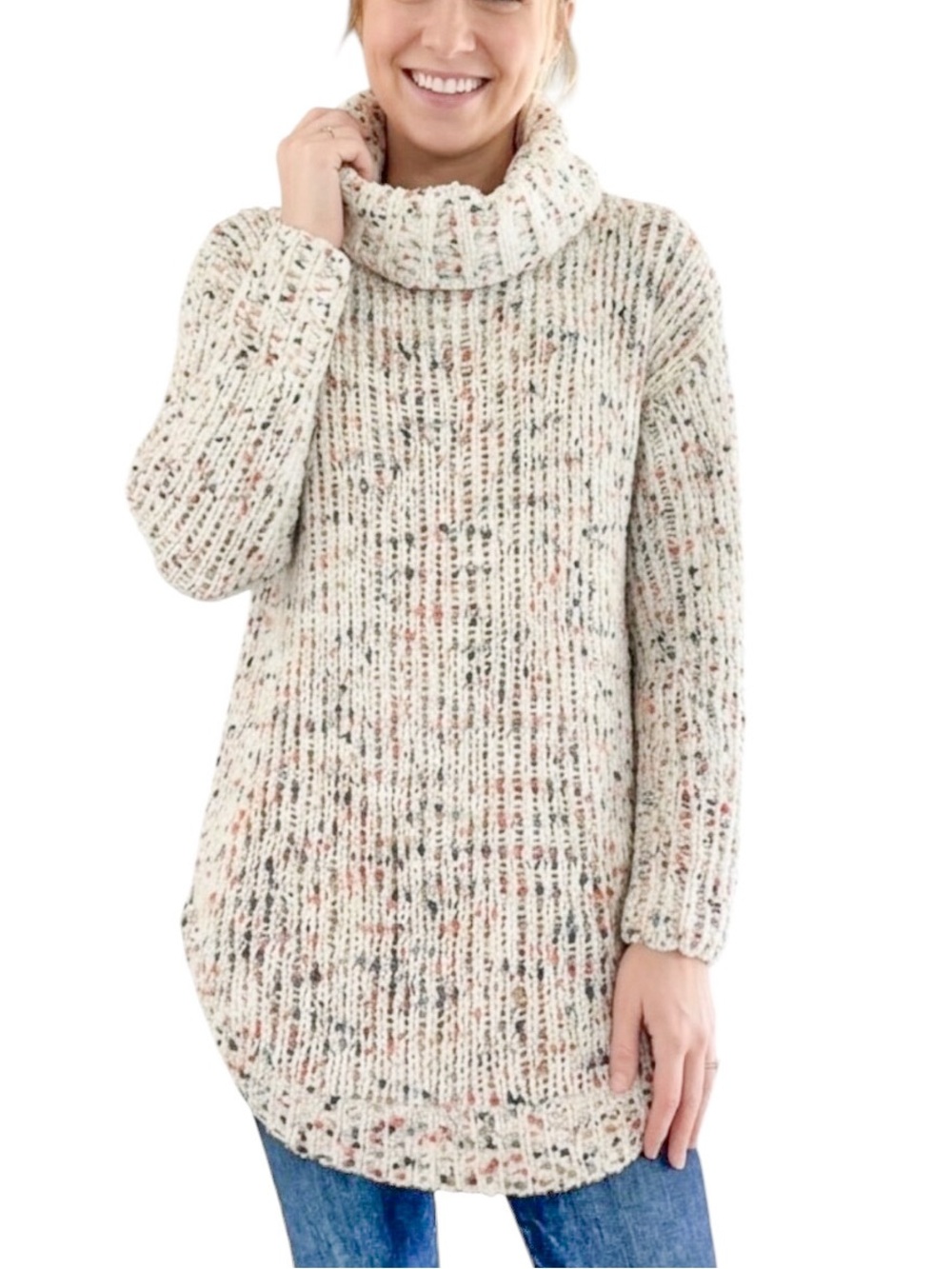 Jessica Simpson Cowl Neck Confetti Sweater